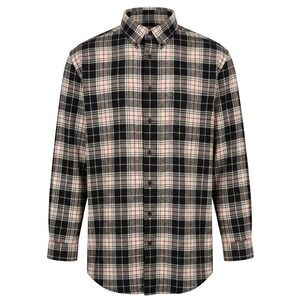 NEW Roundtree & Yorke Portuguese Flannel Shirt Mens 2XT Tall Black Plaid